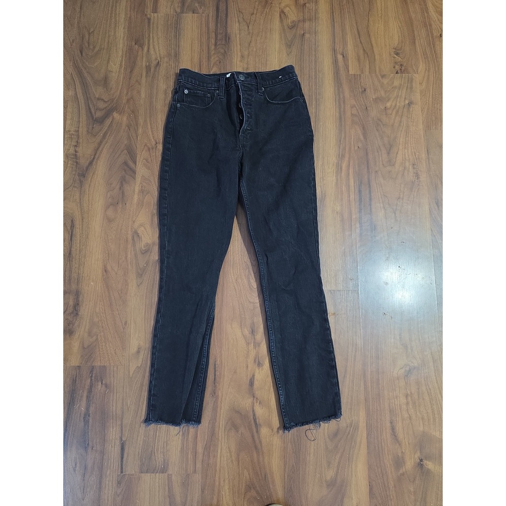 Abercrombie & Fitch Skinny High Rise Jeans Womens 25 0 Black Like New Button Fly
